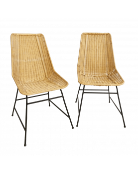 Pair of Modern Rattan Chairs