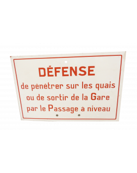 SNCF Enameled Defense Plate