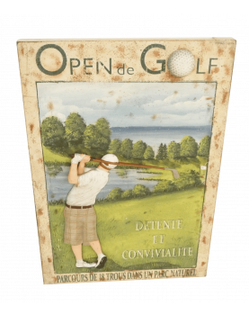 Open golf Plaque en Bois