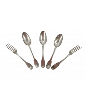 5 Silver cutlery with the...