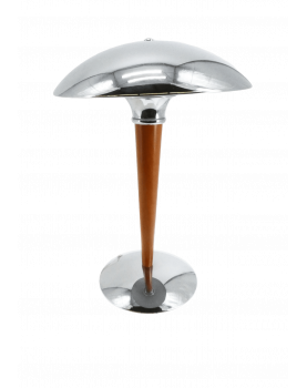 Wood / Chrome Mushroom lamp