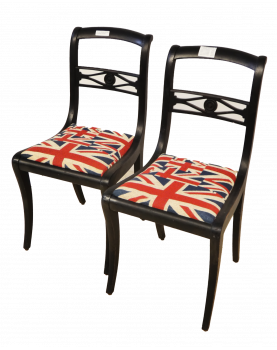 2 Ceruse Black Chairs UK Flag
